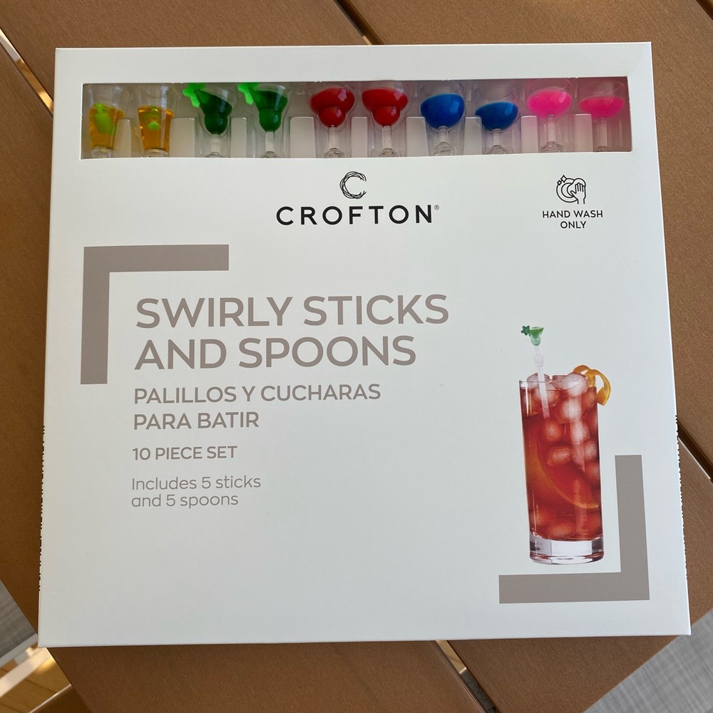 Crofton Swirly Sticks and Spoons - Multicolor (Yellow, Green, Red, Blue, Pink) - Picture 1 of 3